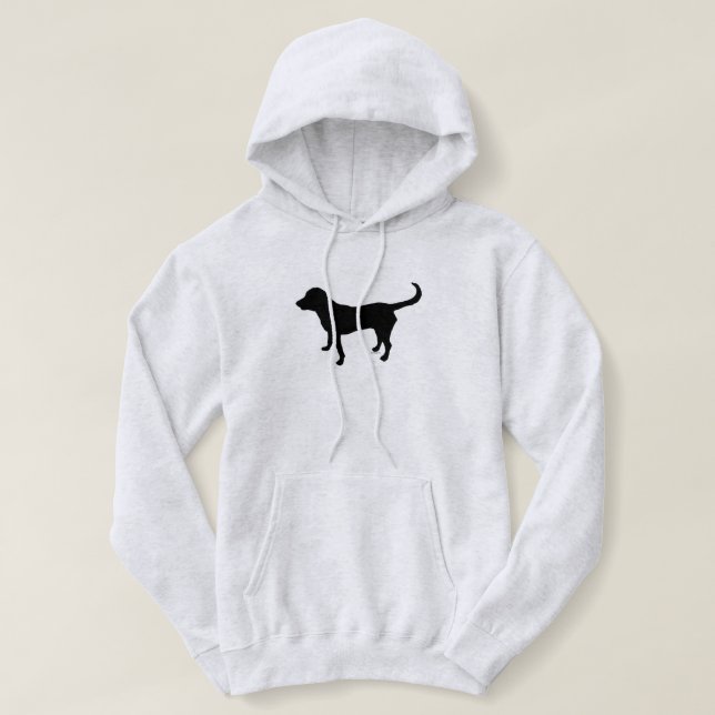 Sweatshirtschwarz-Labrador-Silhouette der Frauen Hoodie (Design vorne)