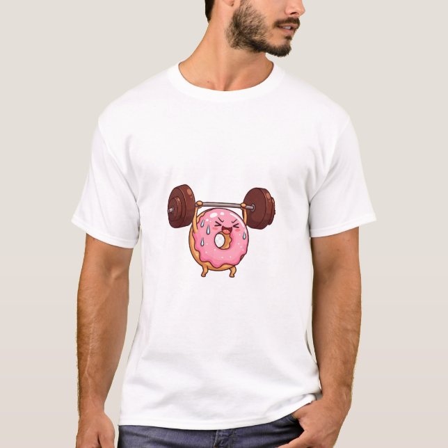 Sweaty Donut Powerlifter T-Shirt (Vorderseite)