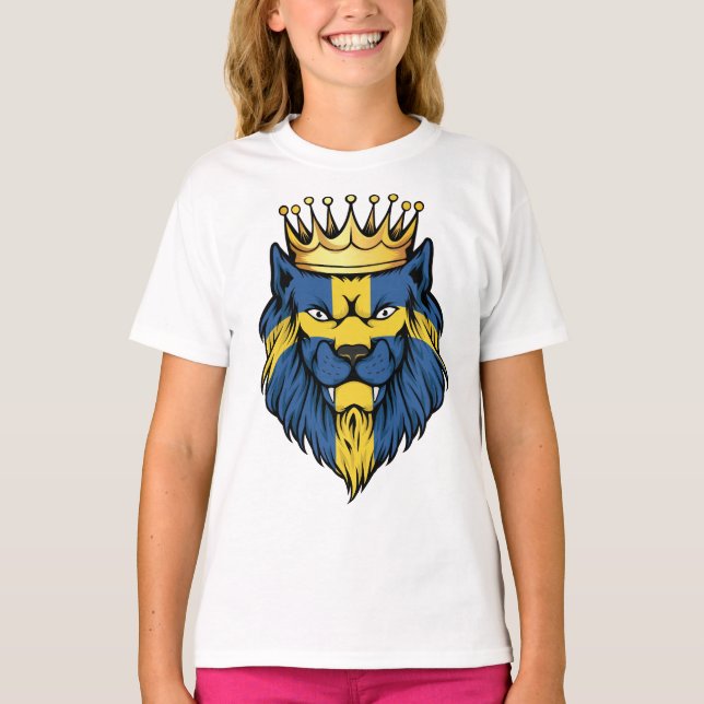 Sweden Lion King Flag T-Shirt (Vorderseite)
