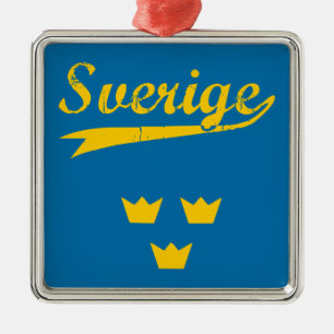 Sweden, Sverige, 3 crowns Silbernes Ornament