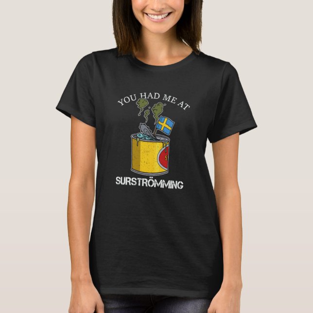 Sweden Swedish fish specialty Surstromming puke fi T-Shirt (Vorderseite)