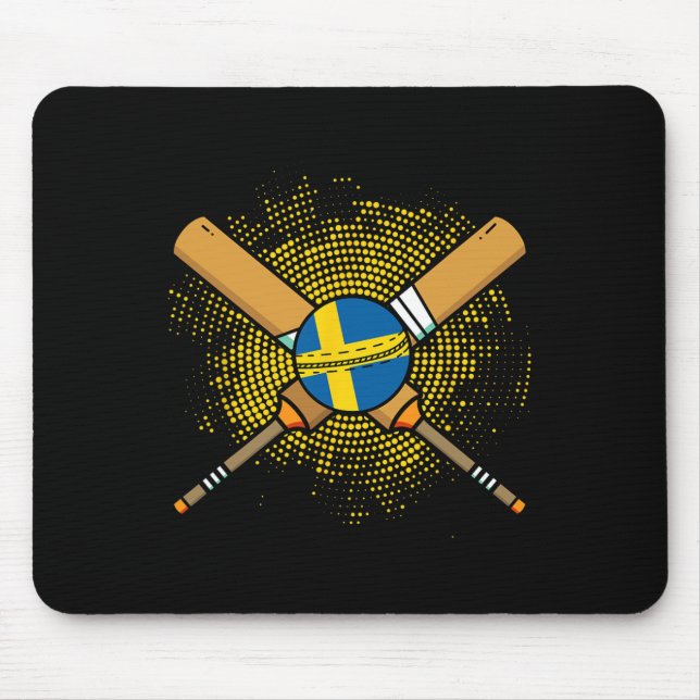 Swedish Cricket Racket And Ll Flag Of Sweden  Mousepad (Vorne)