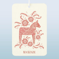 Swedish Dala Horse Personalisiert Red