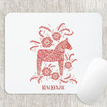 Swedish Dala Horse Personalized Mousepad<br><div class="desc">A traditional Dala Horse from Sweden.
Remove or change the name to customize.</div>