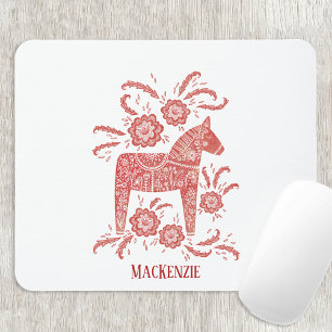 Swedish Dala Horse Personalized Mousepad