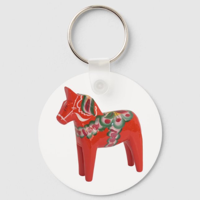 Swedish Dala Horse Scandinavian Schlüsselanhänger (Vorderseite)