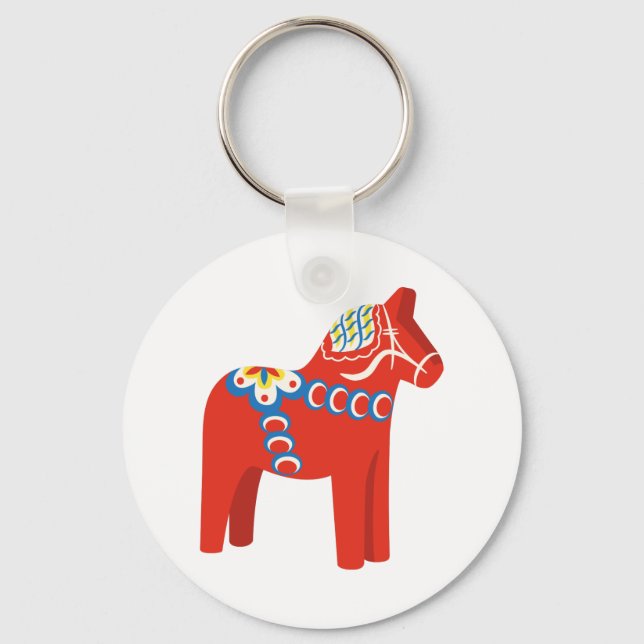 Swedish Dala Horse Schlüsselanhänger (Vorderseite)