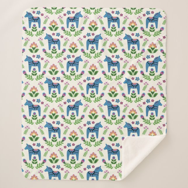 Swedish Dala Horses Blue Sherpadecke (Vorderseite)