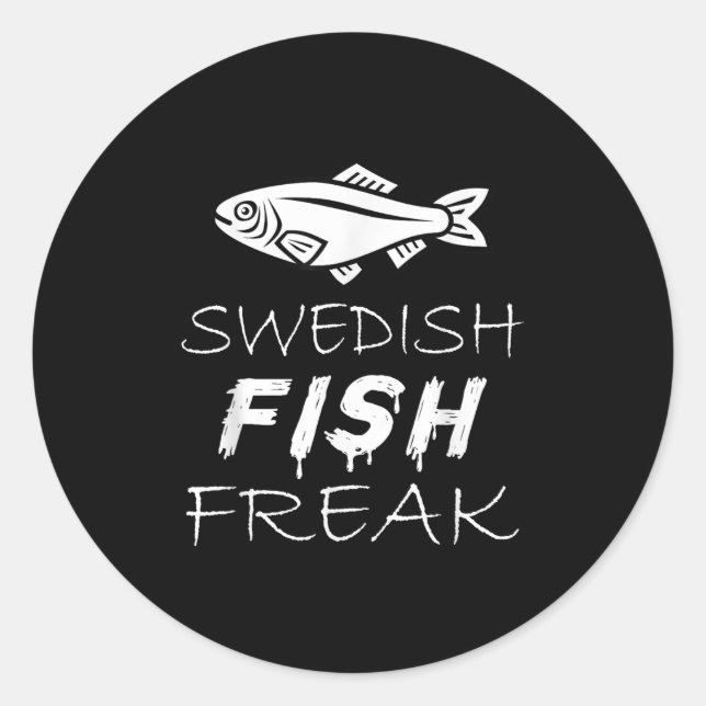 Swedish Fish Freak In The Wild Funny  Runder Aufkleber (Vorderseite)