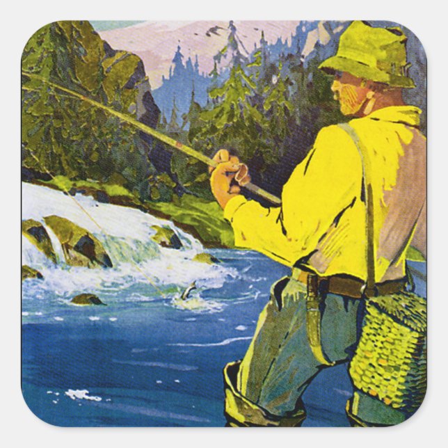 Swedish Fisherman Quadratischer Aufkleber (Vorderseite)
