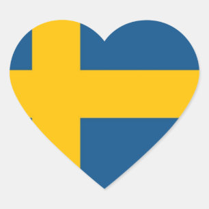 Swedish Flag Herz-Aufkleber