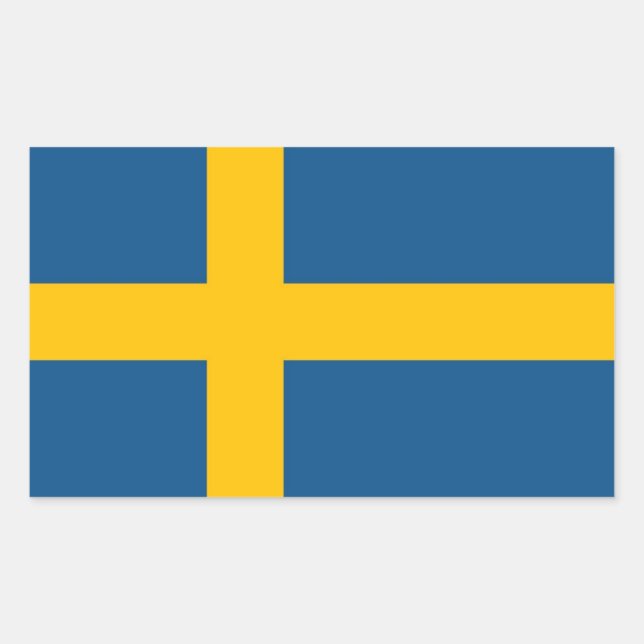 Swedish Flag Rechteckiger Aufkleber (Vorderseite)