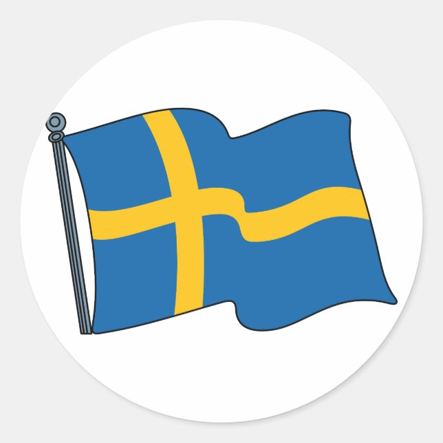 Swedish Flag Runder Aufkleber (Vorderseite)