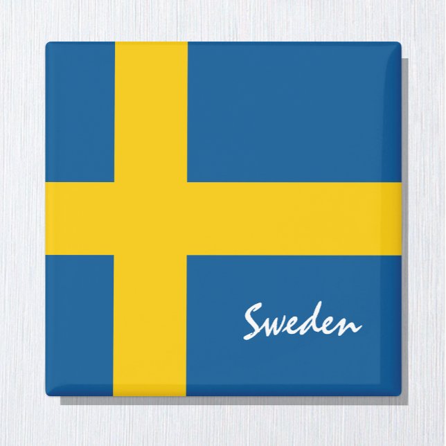 Swedish flag & Sweden holiday, travel /sport Magnet (Von Creator hochgeladen)