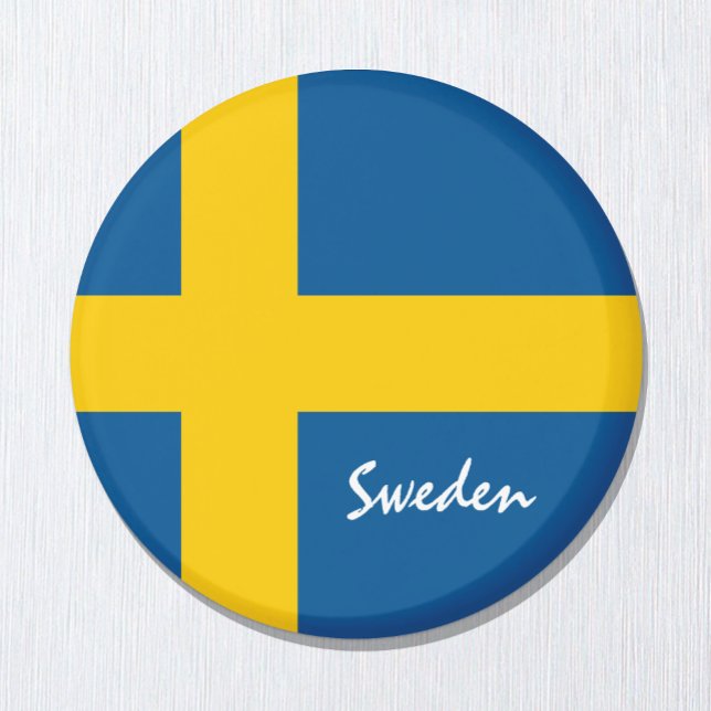 Swedish flag & Sweden holiday, travel /sport Magnet (Von Creator hochgeladen)