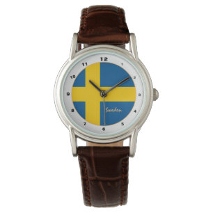 Swedish Flag & Sweden trendy mode /design watch Armbanduhr