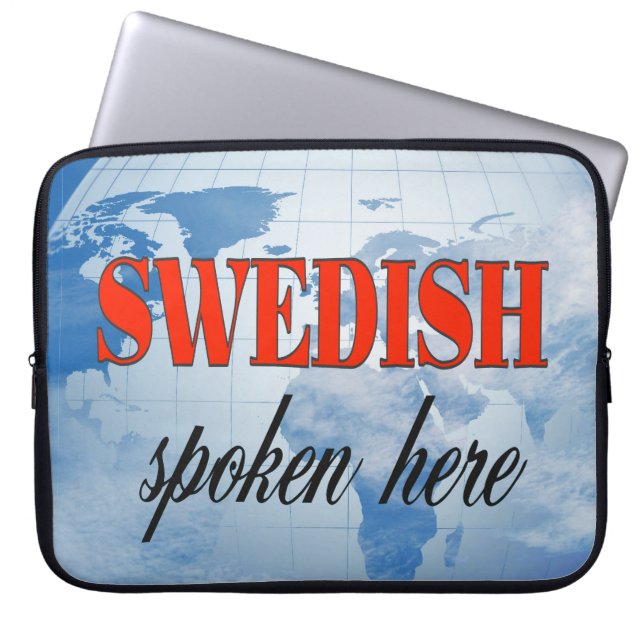 Swedish spoken here cloudy earth laptopschutzhülle (Vorderseite)