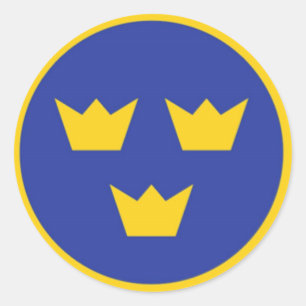 Swedish Tre Kroner Runder Aufkleber