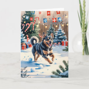 Swedish Vallhund Dog Christmas Greeting Card Karte