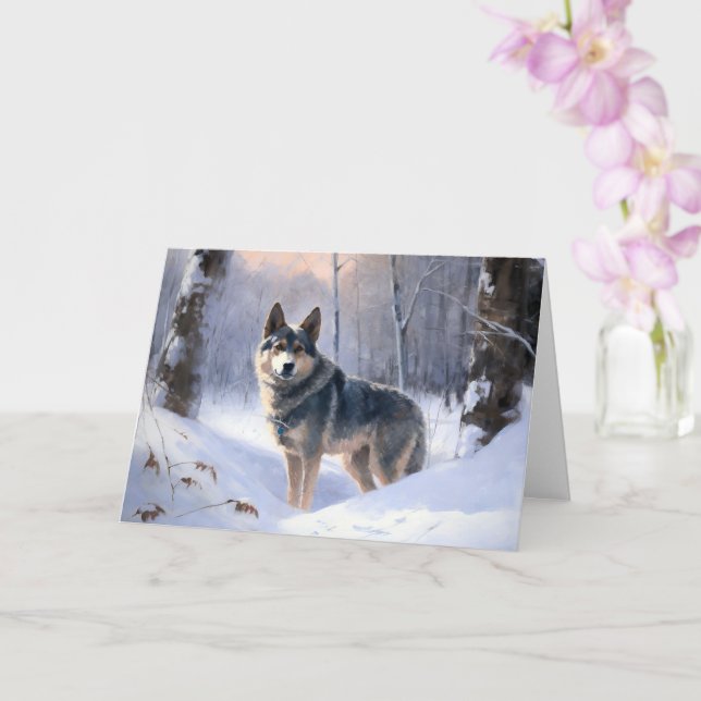 Swedish Vallhund Let It Snow Christmas Karte (Orchidee)