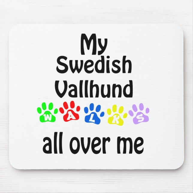 Swedish Vallhund Walks Design Mousepad (Vorne)