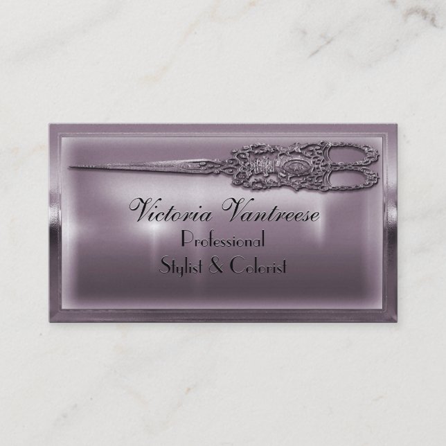 Sweedlepiper Eitelkeit Scissor 3,5" x 2" elegant Visitenkarte (Vorderseite)