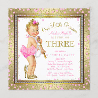 Sweel Little Princess 3. Geburtstag Party Einladung