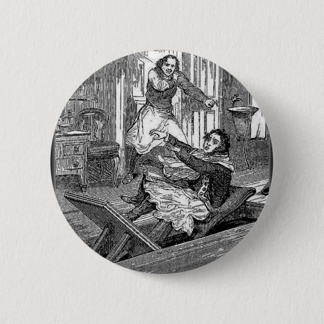 Sweeney Todd-Friseure Stuhl-Penny schrecklich Button (Vorderseite)