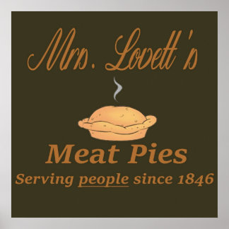 Sweeney Todd Mrs. Lovetts Meat Pies Poster