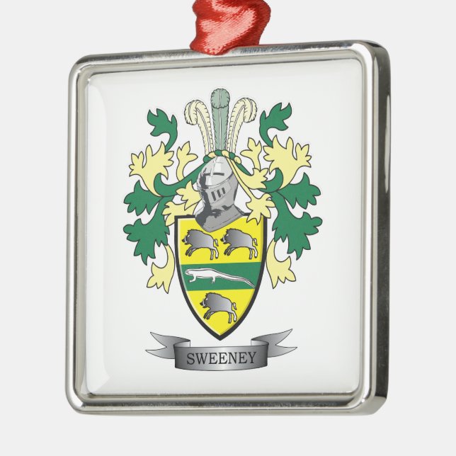 Sweeney Wappen Silbernes Ornament (Links)