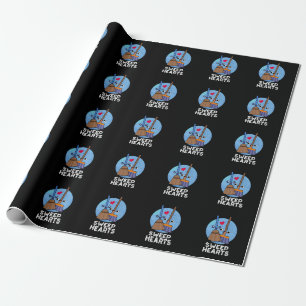 Sweep Hearts Lustiges Paar Pun Dark BG Geschenkpapier