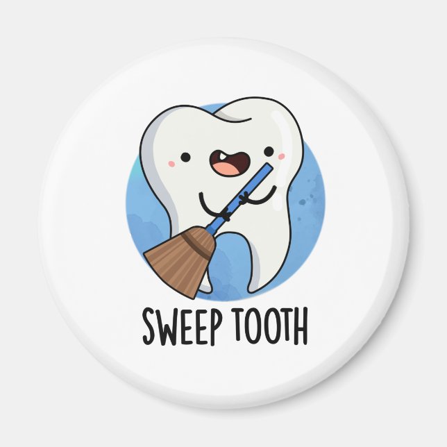 Sweep Tooth Funny Dental Puff Magnet (Vorne)