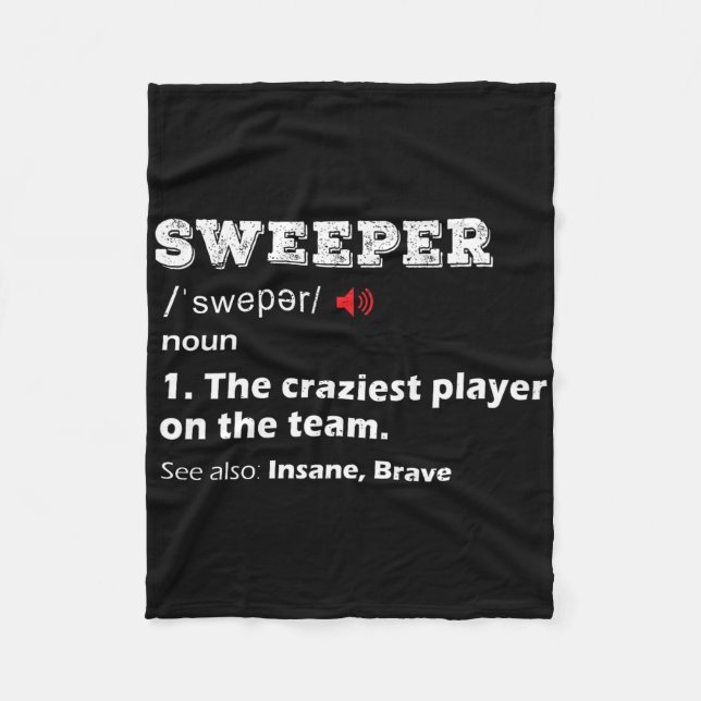 Sweeper-Position Jugendfußballliga-Team-Geschenk F Fleecedecke (Vorderseite)