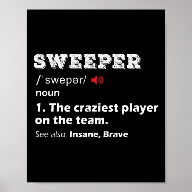 Sweeper-Position Jugendfußballliga-Team-Geschenk F Poster (Vorne)