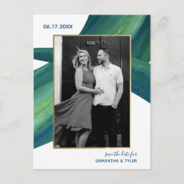Sweeping Seagrass Wedding Save the Date Foto Post Postkarte
