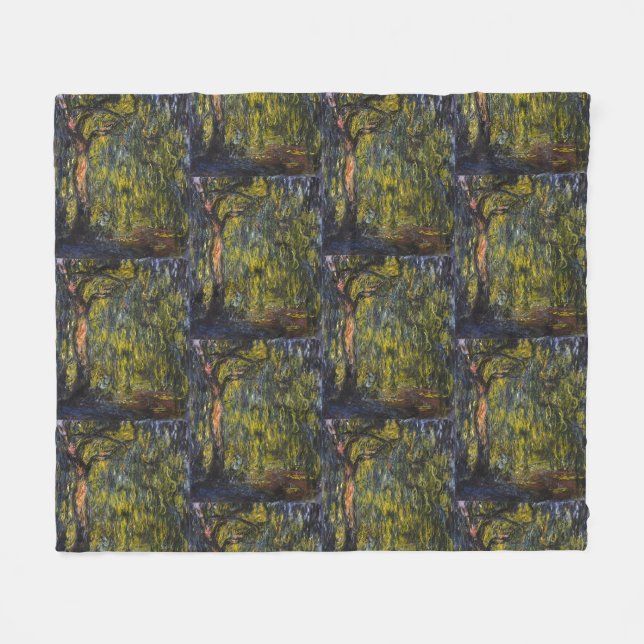 Sweeping Willow von Claude Monet, Klassisches Kuns Fleecedecke (Vorderseite (Horizontal))