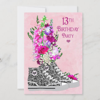 Sweet 13. Geburtstagsparty Einladung, Sneakers Einladung
