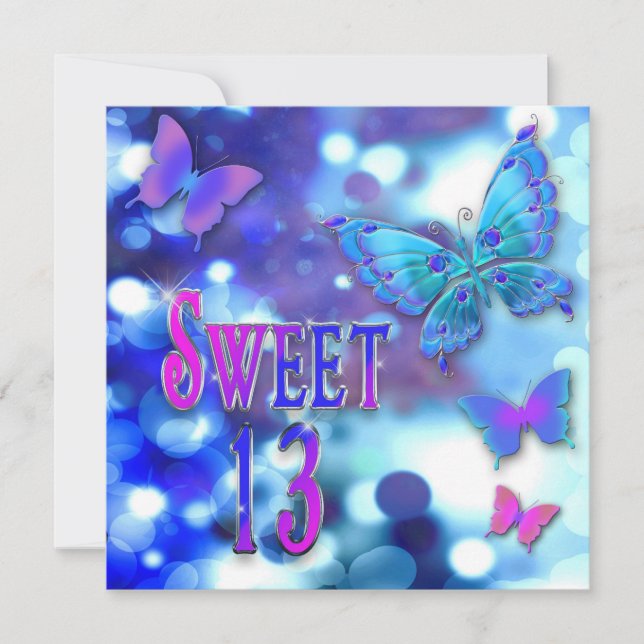 SWEET 13E ANNIVERSAIRE DE FÊTE INVITATION - BUTTER (Devant)