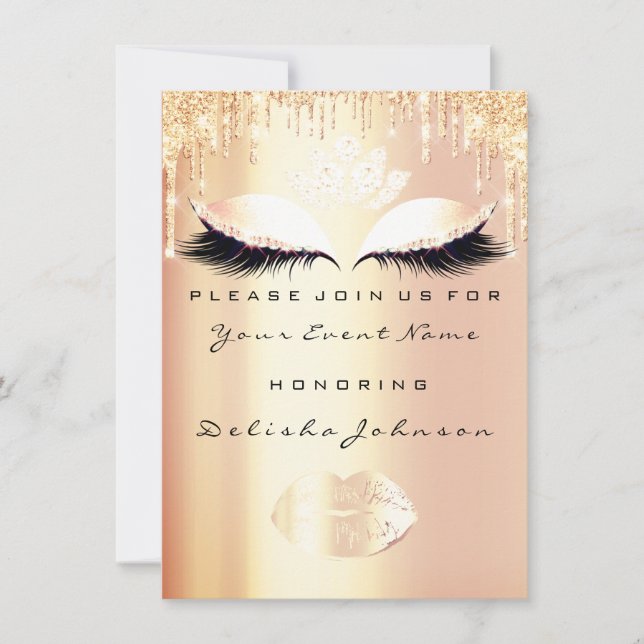 Sweet 16. 15. Gold Quinceanera Royal Princess Einladung (Vorderseite)