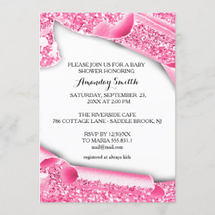 Sweet 16. 15. Graduate rosa Glitzer 3D Einladung