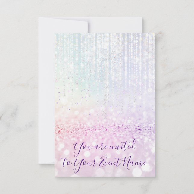 Sweet 16. 15. Quinceanera Bridal Pastel Strings Einladung (Vorderseite)