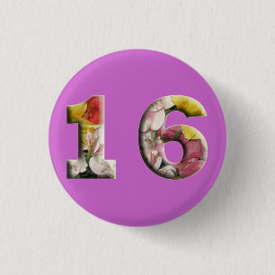 Sweet 16 16. Geburtstag Meilenstein Button