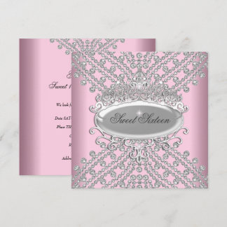 Sweet 16 16 Geburtstag Pink Diamonds Image Einladung