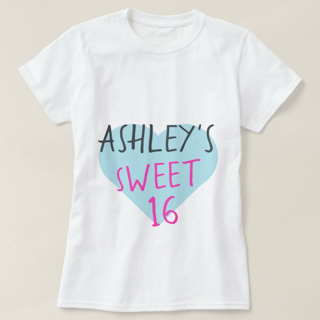 Sweet 16 16. Geburtstag T - Shirt (Design vorne)
