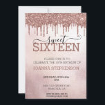 Sweet 16 16 Geburtstagsparty Rose Gold Einladung<br><div class="desc">Dieses Design wurde mithilfe von digitaler Kunst erstellt und kann in dem Bereich personalisiert sein, der zur Verfügung gestellt wird, oder indem Sie den Klick wählen, um weitere Optionen anzupassen und den Namen, die Initialen oder die Wörter zu ändern. Sie können auch die Textfarbe und den Textstil ändern oder den...</div>