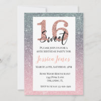 Sweet 16 16 Geburtstagsparty Rose Gold ombre