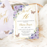 Sweet 16 16 Lila Lilac Floral Butterfliegen Einladung<br><div class="desc">Personalisieren Sie diese hübsche Sweet 16 Einladung mit eigener Formulierung einfach und schnell,  einfach die Schaltfläche Anpassen,  um den Stil und die Platzierung des Textes weiter zu ordnen und zu formatieren. Passende Artikel im Shop erhältlich! c) Das glückliche Cat Studio</div>