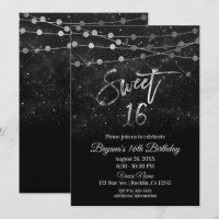 Sweet 16 16 Schwarz & Silber Funkelleuchten