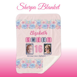Sweet 16 2 Foto Datum Blume pink Sherpadecke