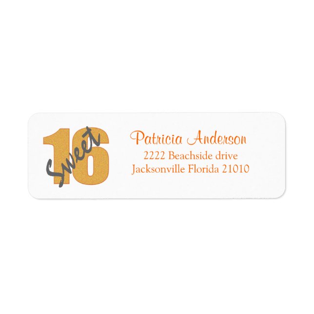 Sweet 16 Address Labels (Vorne)